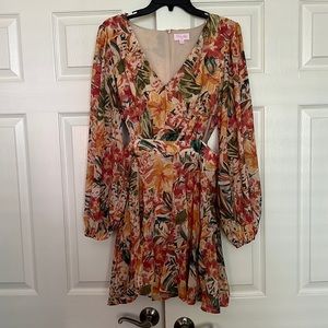 Long sleeve floral dress